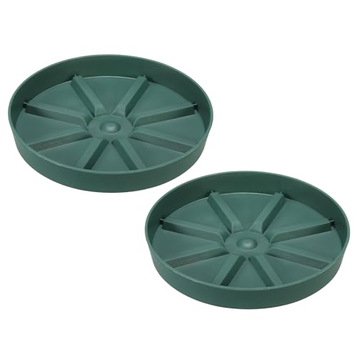 PATIKIL 6 Inch Plant Saucers Tray, 2Pcs Durable Plastic Round Flower Pot Drip Tray Thicker Anti-Rot Root for Indoors Outdoors Home Garden, Green - color: Green, size: 6 Inch