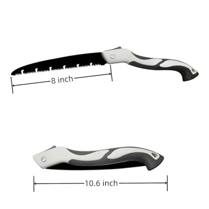 8 Inch Folding Saw, Pruning Hand Saw for Wood Cutting, Garden Pruner with SK5 Curved Blade, Triple- Cut Razor Teeth, Foldable Handsaw for Tree Trimming, Camping, Gardening and Carpentry - size: 8 Inch