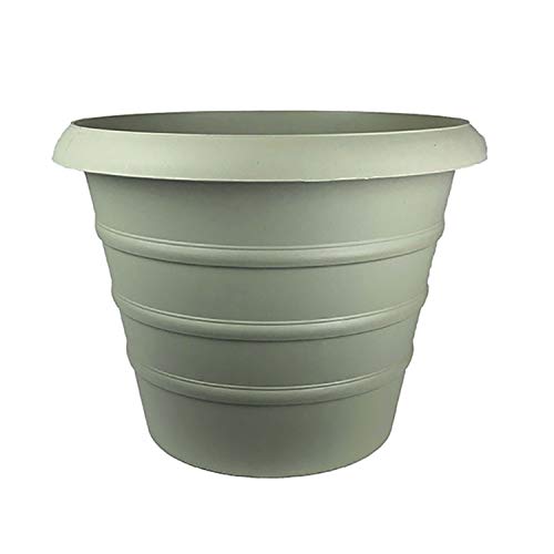 The HC Companies 16 Inch Marina Planter Lightweight Indoor Outdoor Plastic Plant Pot for Herbs and Flowers, Seafoam - color: Seafoam, size: 16"