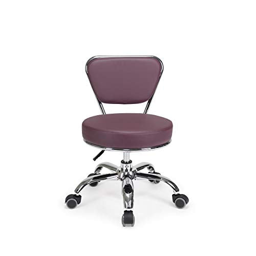 MAYAKOBA Dayton Garage Rolling Seat (Burgundy) Pneumatic, Short Stool with Adjustable Height 13"-15", Perfect for Garage Task, Home Cleaning, Bathroom Short Seat, Technician Task - color: Burgundy