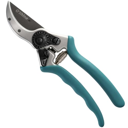 O'Shine 8.5" Premium Bypass Pruning Shears - Heavy Duty Garden Shears
