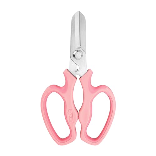 Pink Stainless Steel Floral Shears with Integrated Stab Remover - style: Pink