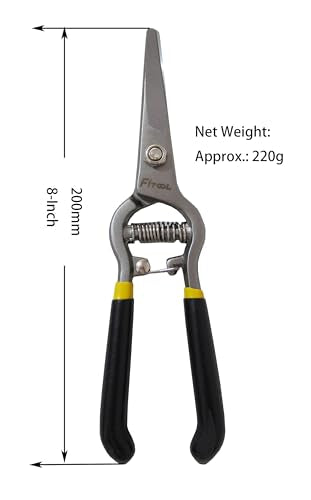 Forged Needle Nose Precision Clippers, Grape Vegetables Flowers Pruning Shear, Ergonomic handle with Soft Grip, Straight Blade Harvesting Scissors 8-Inch (Straight) - style: Straight