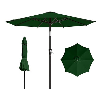 AreShark 9FT Outdoor Patio Umbrella with Tilt and Crank, Dark Green - color: Dark Green, size: 9ft