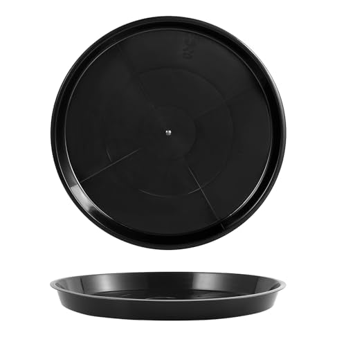 Kichwit 4 Pack 13.5 Inch (12 Inch Base) Plant Saucer, Round, Black - color: Black, size: 13.5" (4 Pack)
