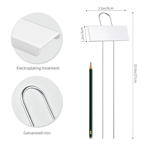 Waterproof Metal Plant Labels Markers Tags for Outdoor Gardening - color: White