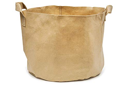 247Garden 5-Pack 15-Gallon Aeration Fabric Pot/Plant Grow Bag w/Handles (260 GSM, Tan w/Black Base, 14.5H x 17D) - color: Tan, size: 15 Gallon