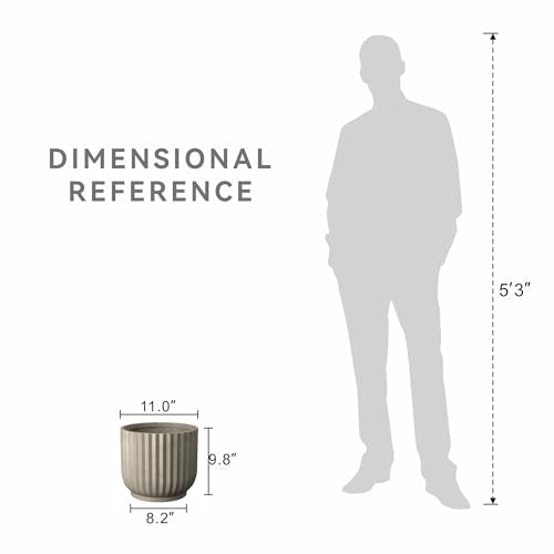 Kante Small Round Pedestal Weathered Concrete Planter 11" Dia, Outdoor - color: Weathered Concrete, size: 11"w x 9.8"h