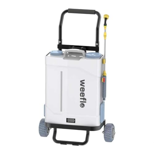 Battery Powered Backpack Sprayer,4 Gallon Electric Sprayer with Wheeled Cart