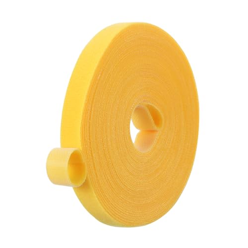 PATIKIL 0.6" x33FT Hook and Loop Tape Double-Sided Nylon Strips Yellow - color: Yellow, size: 0.6"x33FT