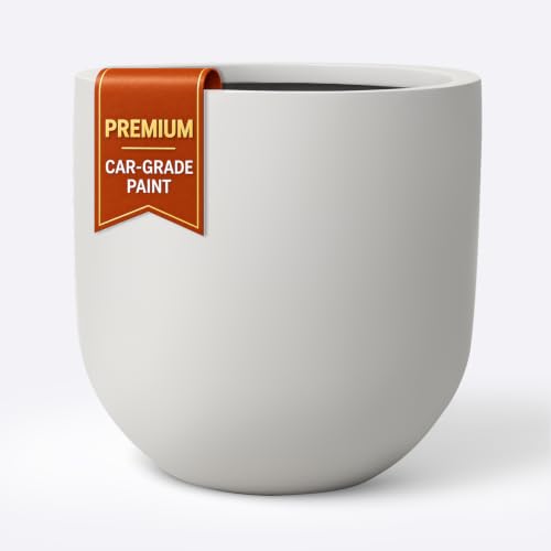 KUTE NEST 12" Premium Arco Fiberstone Patio Planter - Light Gray - color: Light French Gray, size: 12"H x 12"D