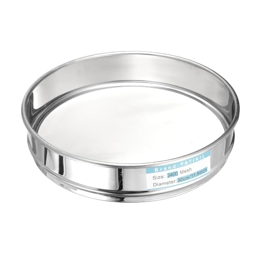 PATIKIL Lab Sieve 2400 Mesh(0.005mm) 11.8"(30cm) Diameter Sifting Screen - size: 2400 Mesh(0.005mm)/11.8"(30cm) Dia