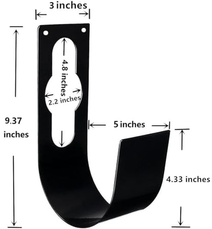 Garden Hose Hanger Wall Mount Heavy Duty Hose Holder Hook for 150ft 100ft 75ft 50ft Expandable Hose (Large, Black) - size: 1 Pack Large