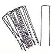 (Pack of 50) 6 inch X 1 inch Landscape Fabric and Garden Anchor Pins - size: Pack of 50