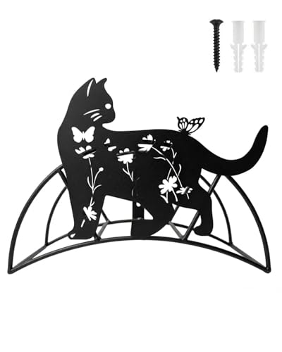 Black Cat Hose Hanger Metal WallMount HeavyDuty 125'5/8"﻿Garden Hose Holder - color: Butterfly Cat﻿ Garden Hose Holder
