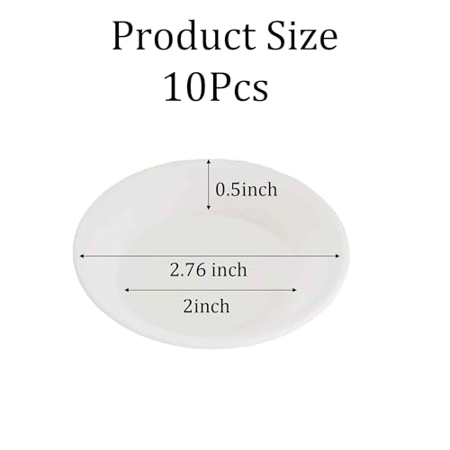 10Pcs 2.76 Inch Plant Saucer Tray, Round Plastic Water Trays for Flower Pots, Drainage Saucers for Succulents & Small Potted Plants, Indoor Outdoor Planter Accessories (White) - color: White