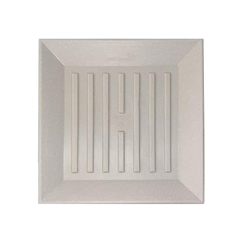 Crescent Garden Universal Square Plant Saucer, UV Resistant Durable Drip Tray for Square Planter, Heavy-Duty Plastic Drainage Dish, Indoor/Outdoor UV-Safe Saucer - 9'' Inner x 12.5" Outer (Parchment) - color: Parchment, size: 9" (Inner)