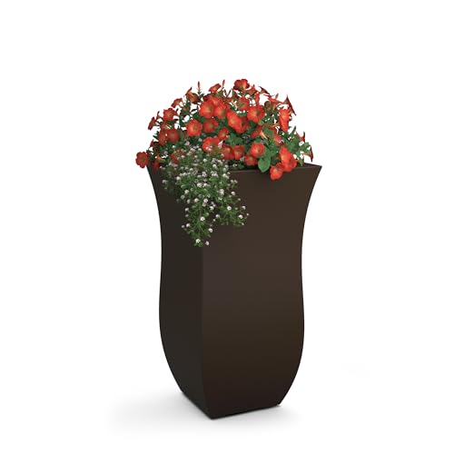 Mayne Valencia 30in Tall Square Planter, Espresso - color: Espresso