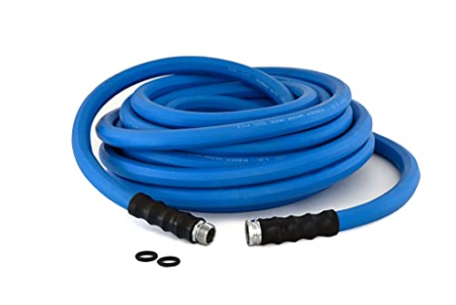 AG-LITE BSAL3450 3/4" x 50' Hot/Cold Water Rubber Garden Hose, 100% Rubber, Ultra-Light, Super Strong, 500 PSI, 50F to 190F Degrees, High Strength Polyester Braided - size: 3/4" x 50'