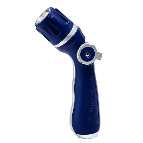 HugeDawn Garden Hose Nozzle, Heavy Duty Metal Sprayer Nozzle, Non-Slip Thumb Control, 3/4" GHT High Flow for Quick Watering & Cleaning (Blue) - color: Blue