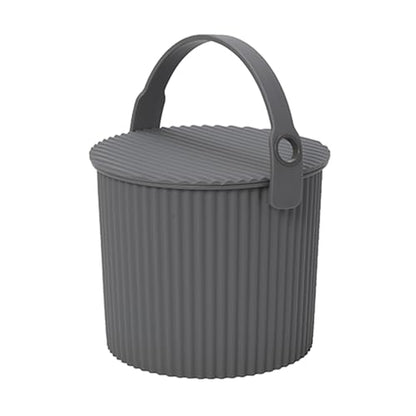Hachiman Mini Bucket, 1.1 Gallon Heavy Duty Bucket with Lid & Handle - color: New Grey, size: Mini