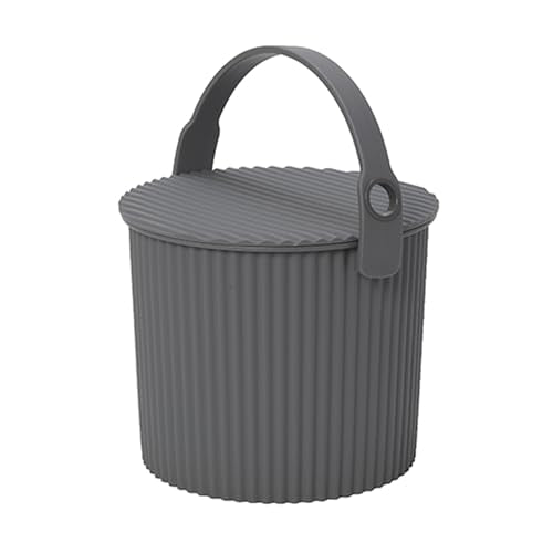 Hachiman Mini Bucket, 1.1 Gallon Heavy Duty Bucket with Lid & Handle - color: New Grey, size: Mini
