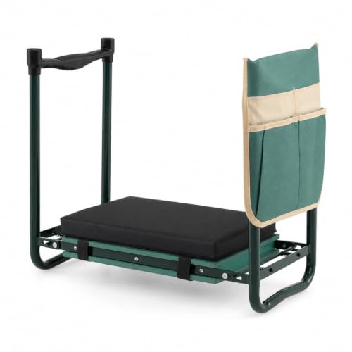GIANTEX Garden Kneeler and Seat, Foldable 2-in-1 Gardening Bench, Green - color: Green, size: 23" x 12" x 19.5"