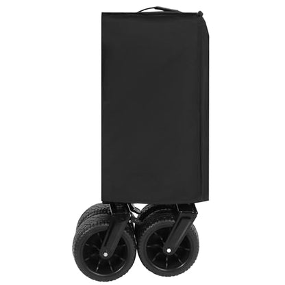GDFStudio Foldable Wagon Cart with Extended Tailgate, Extra Long Extender Cart, Utility Cart for Camping Beach Sports Garden, All-Terrain Beach Wheels, 480 lbs Capacity, Black+Gray - color: Black+gray With Tailgate