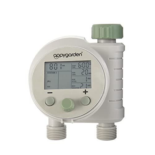 Appy Garden Edge 2 Plus Programmable Automatic Sprinkler Hose Faucet Timer (Double Port)