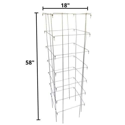 Happy Trees Large Heavy Duty Folding Tomato Cages, 3-Pack, Made in USA - color: Green