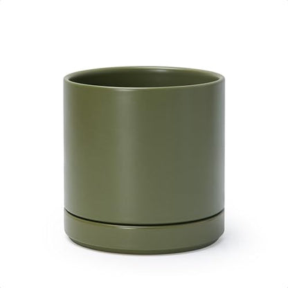 D'vine Dev 6.5 Inch Ceramic Planter Pot, Olive, 94-O-C-J - color: Olive, size: Small