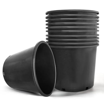 HOSTIC 7 Gallon pots for Plants 7 Gallon Flexible Nursery Pots Gallon Pot with Drainage Holes Plastic Plant Large Container Suitable for Indoor Outdoor Vegetables Flowers Plants 10 PCS - size: Standard 7 Gallon