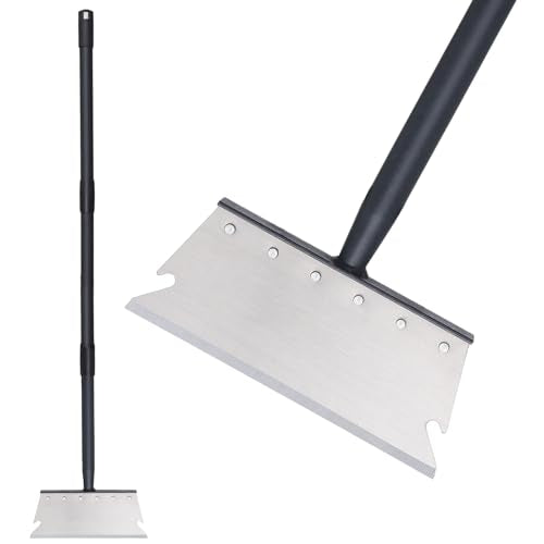 Garden Cleaning Shovel, Snow Shovel, Ice Scraper, 59 Inch Adjustable Handle Heavy Duty Garden Shovel Multifunctional Cleaning Shovel, for Lawn Edging, Scraping, Weed and Ice Removal - color: Silver