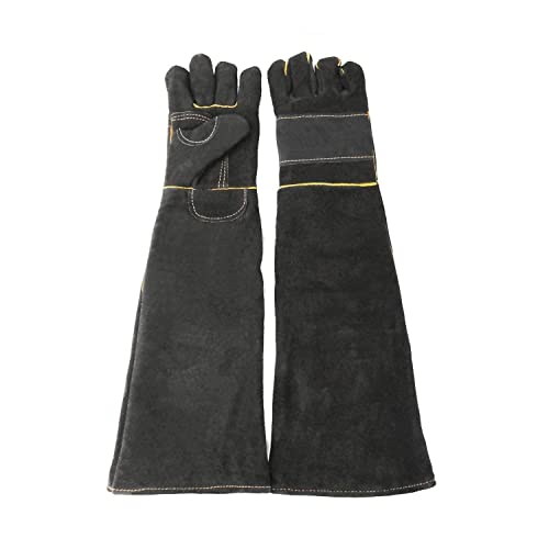 AOWPFVV Animal Handling Gloves Bite Proof for Dogs,Cats, 23.6in Large - color: Black Size Large 23.6in