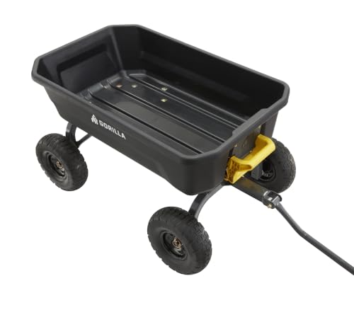 Gorilla Carts Dump Garden Cart, 4 Cu Ft, 600 lb Capacity, No-Flat Tires - size: 4-Cubic Feet