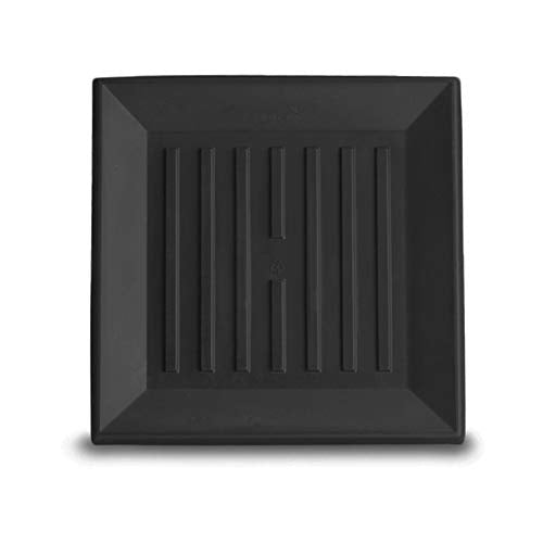 Crescent Garden Universal Square Plant Saucer, UV Resistant Durable Drip Tray for Square Planter, Heavy-Duty Plastic Drainage Dish, Indoor/Outdoor Flowerpot Saucer - 9'' Inner x 12.5" Outer (Black) - color: Caviar Black, size: 9" (Inner)
