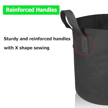 20-Pack 7 Gallon Grow Bags, Heavy Duty Aeration Fabric Pots with Handles,300G Thickened Nonwoven Pots for Plants/Vegetables/Flowers - size: 7 Gallon