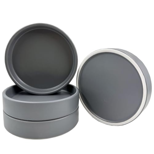 4 Pack Ceramic Plant Saucer Pot Tray 4 Inch, Planter Saucers 4 5 6 7 8 9 10 11 12 13 Inch for Indoors Outdoor, Durable Sturdy Flower Drainage drip Water Tray for Glazed Pots Base ((4.5"/4.1"-Grey) - color: Gray, size: (4.5"/4.1")-4pack