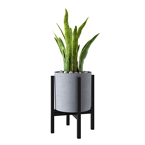 FaithLand 10 Inch Fiberstone Planter - Lightweight Modern Cylinder Plant Pot with Drainage Hole & Plug, Authentic Concrete Look, Gray - color: Gray, size: 10 inch