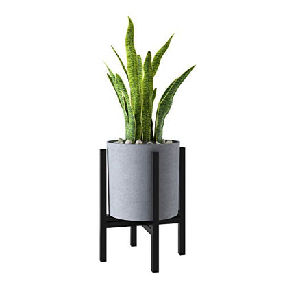 FaithLand 10 Inch Fiberstone Planter - Lightweight Modern Cylinder Plant Pot with Drainage Hole & Plug, Authentic Concrete Look, Gray - color: Gray, size: 10 inch