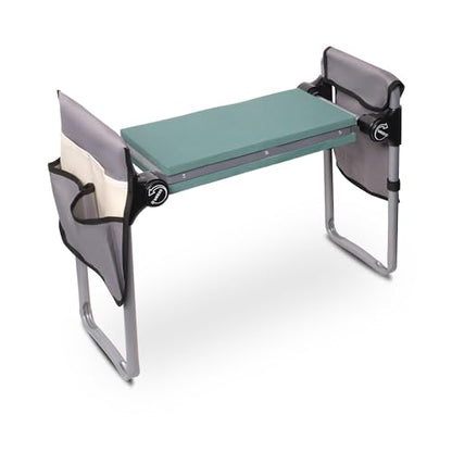 Garden Kneeler and Seat Bench Garden Workseat,Upgraded Smart Folding Gardening Bench Widen EVA Foam Kneeling Pad and Detachable Tool Pouch Portable Gardening Stools for Back Yard Outdoor Fishing