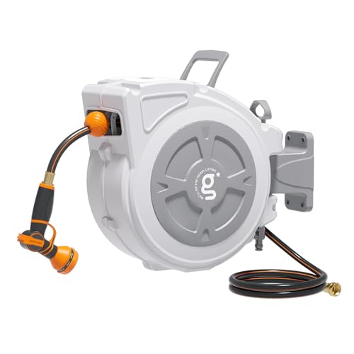 Giraffe Tools Garden Retractable Hose Reel 1/2" x 65FT,Wall Mounted