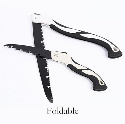 Folding Saw with Rubber Handle, 18.5 Inch Manganese Steel SK-5 Blade Pruning Saw for Hunting, Gardening, Camping and Trimming (blade 25cm) - size: blade 25cm