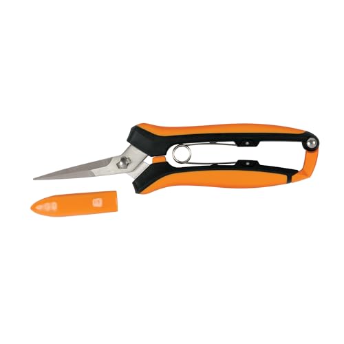 Fiskars 6" Curved Micro-Tip Pruning Snips, Garden Scissors For Tight Spaces, Curved (Pack of 6) - style: Curved Snips (Pack of 6)