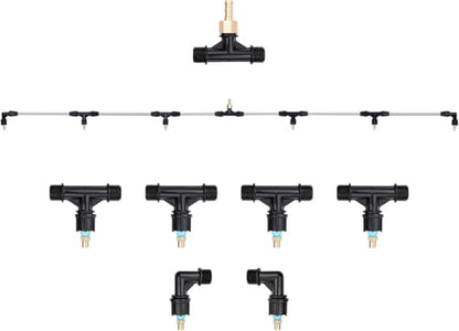 Metal 6-Nozzle Poly Boom Wand with 3/8" Brass Fitting, 7.5 Ft. ATV sprayer Boom, Wide-Coverage Agricultural & Lawn Spray Attachment for Tractors/UTVs (Metal Wand) - style: Metal Wand
