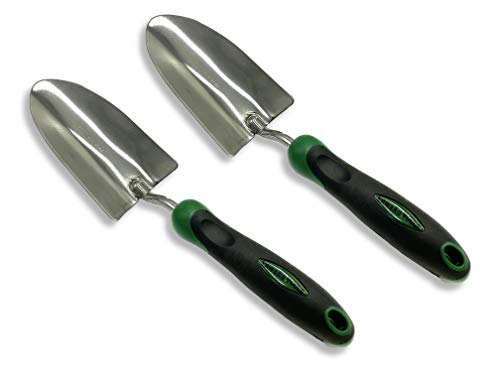 Edward Tools Bend-Proof Garden Trowel - Heavy Duty Polished Stainless Steel - Rust Resistant Oversized Garden Hand Shovel for Quicker Work - Digs Through Rocky/Heavy soils - Comfort Grip (2)