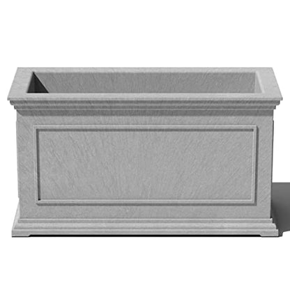 Veradek Brixton Series Large Plastic Planter - Gray, Outdoor, All-Weather Resistant, Dimensions 17.5"H x 16"W x 32"L, Classic Estate Design for Flowers, Trees, Shrubs - color: Gray