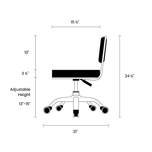 MAYAKOBA Dayton Rolling Bathroom Seat (Cappuccino) Pneumatic, Short Stool with Adjustable Height 13"-15", Perfect for Bathroom Tub Height, Paded Shower Bench with Back-Support - color: Cappuccino