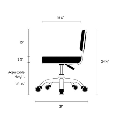 MAYAKOBA Dayton Rolling Bathroom Seat (Cappuccino) Pneumatic, Short Stool with Adjustable Height 13"-15", Perfect for Bathroom Tub Height, Paded Shower Bench with Back-Support - color: Cappuccino