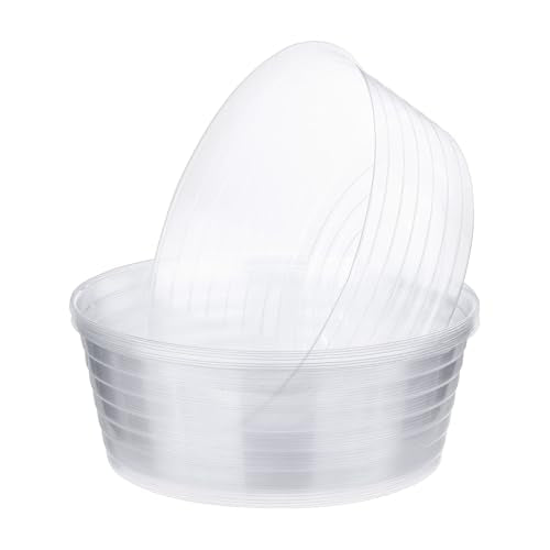 M METERXITY 10-Pack Plastic Plant Saucer, 10 Inch Clear Thin Plant Saucer Drip Tray for Indoor/Outdoor, Planter Liners Nursery Pots - size: 10 Inch